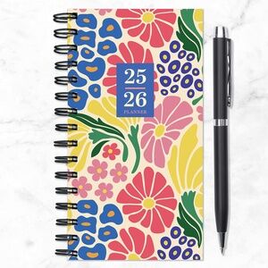 July 2025 - June 2026 Floral Medley Small Weekly Monthly Planner